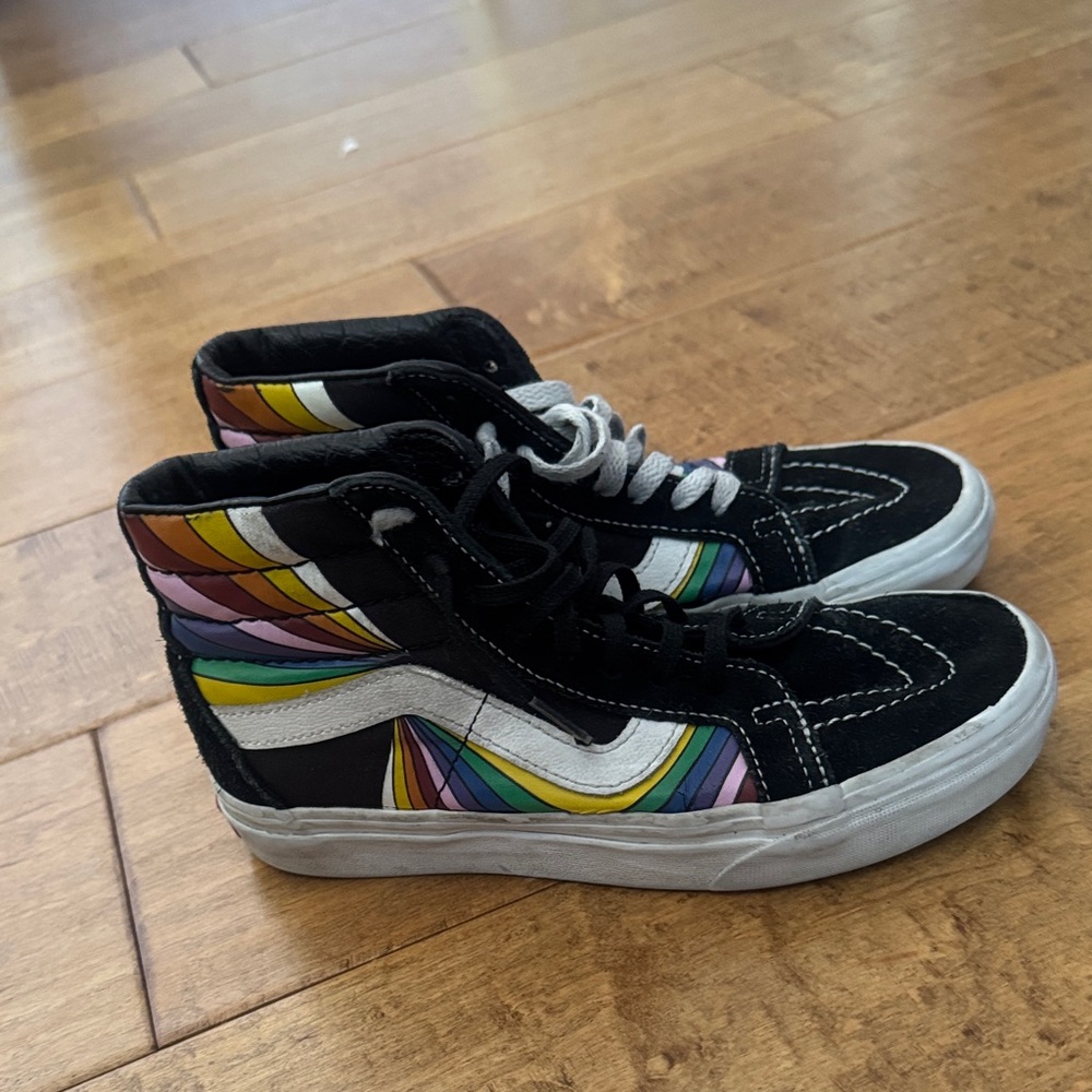 Vans Kids Black Rainbow High-Top Sneakers